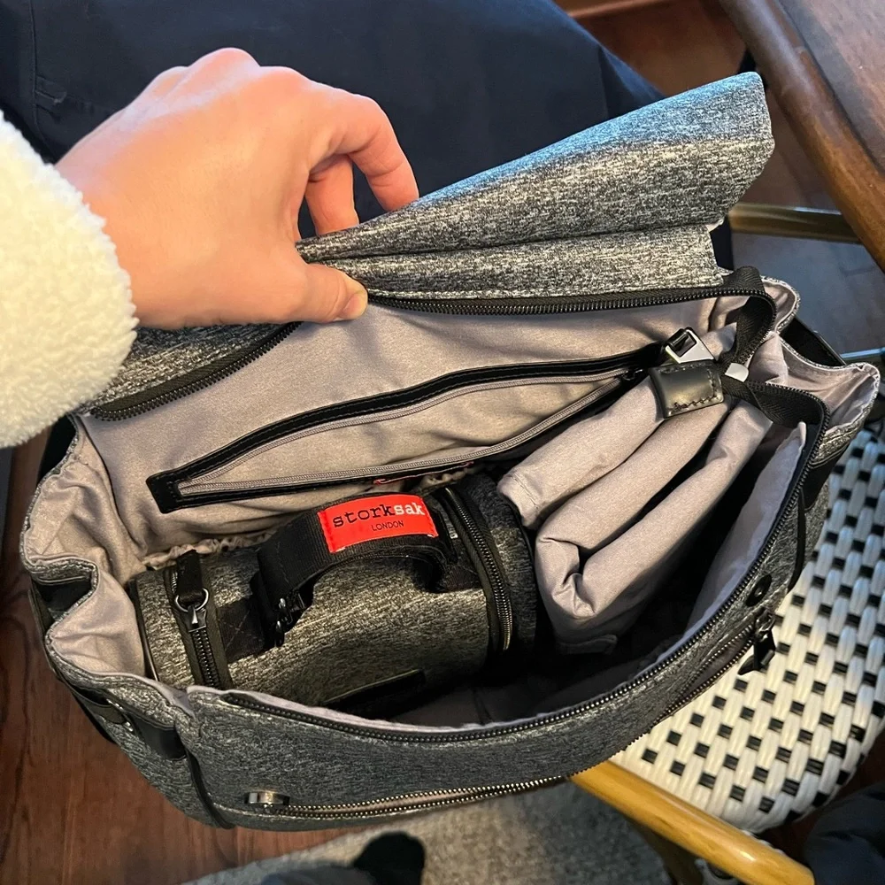Storksak Heather Gray Baby Changing Bag - Gray